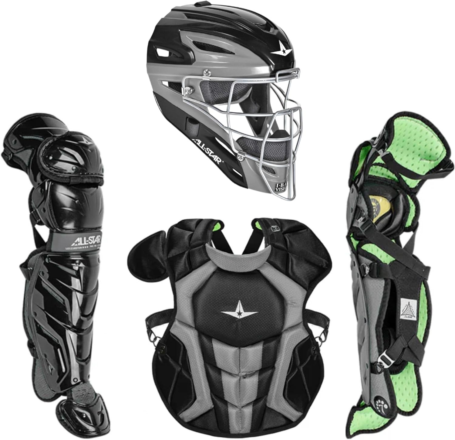 All-Star S7 Axis Ages 9 to 16 - Baseball Catching Equipment Kit (Includes Helmet, Chest Protector, Leg Guards), Meets NOCSAE