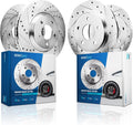 Detroit Axle - Brake Rotors for 2014-2019 Mercedes-Benz CLA250, 2015-2020 GLA250 [with Sport Package], 12.60' Front and 11.61' Rear Drilled Slotted Disc Replacement