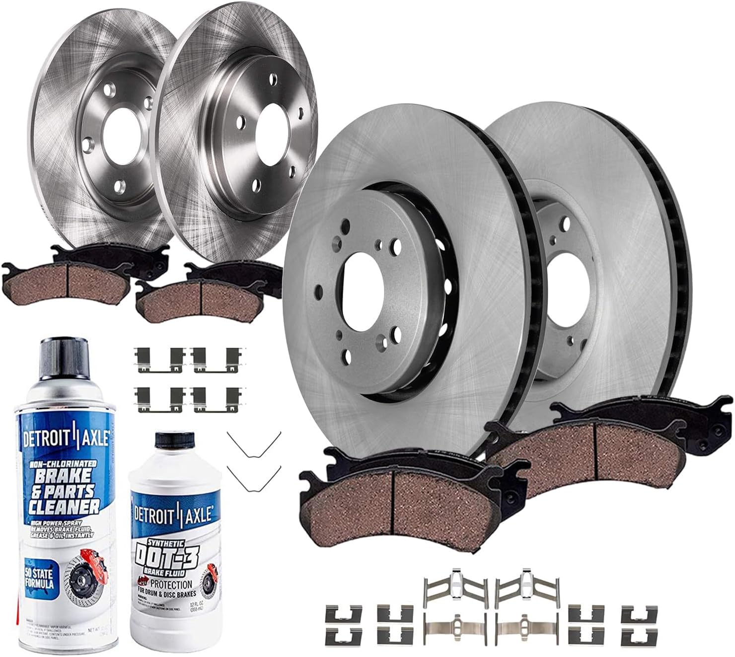 Detroit Axle - 10pc Brake Kit for Acura ILX 2016, Replacement Disc Brake Rotors Ceramic Brakes Pads with Hardware Assembly : 12.28' inch Front Rotor 11.10' inch Rear Rotor