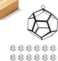 WGV Hanging Geometric Planter Terrarium Bulk Width 5.5' Height 6' Clear Glass Black Frame DIY Succulent air Plant Miniature Fairy Garden Windowsill Decor Globe 12 Pieces