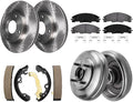 Detroit Axle - 8pc Brake Kit for Ford 2009 2010 2011 Focus, Front Disc Brake Rotors Ceramic Brakes Pads Rear Brake Drums Semi-Metallic Brake Shoes Replacement : 10.83' inch Front Rotors