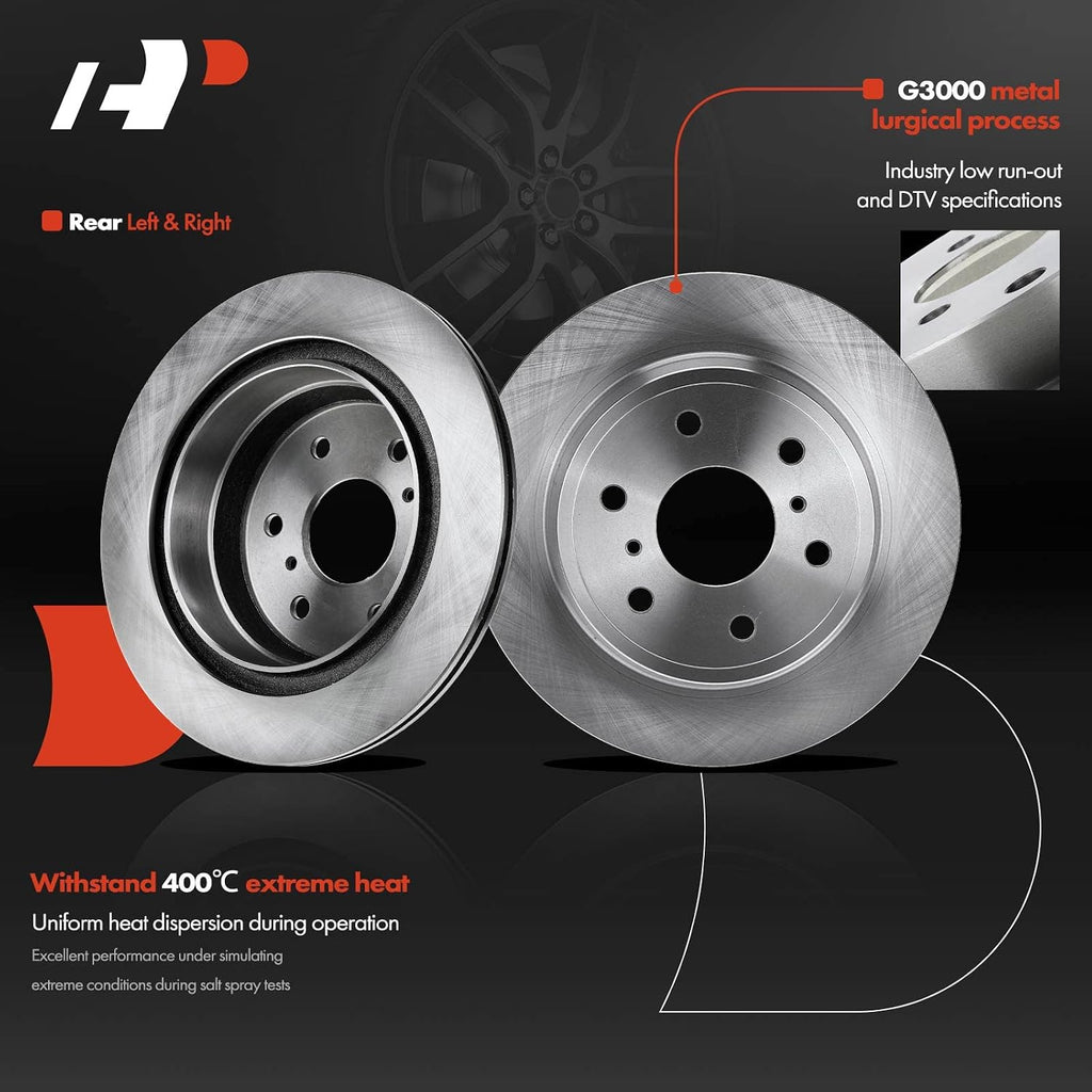 A-Premium Front & Rear Vented Disc Brake Rotors+Ceramic Pads Kit Compatible with Select Chevy, GMC and Cadillac Models - Escalade(ESV)/Suburban/Tahoe/Yukon(XL) 15-20, Silverado 1500/Sierra 1500 14-18