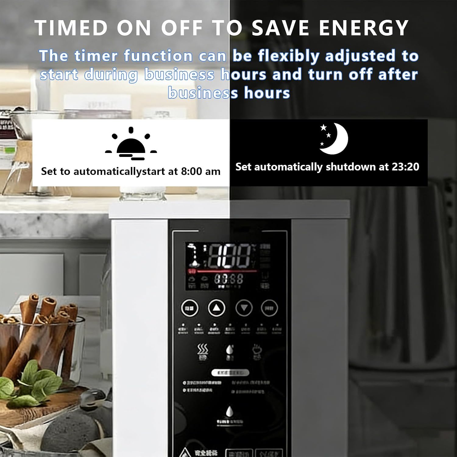 Commercial Hot Water Dispense Boiler, 45L/H,Electric Countertop Heating Boiler,Adjustable Temperature 40-100°C,for Tea,Dessert Shop,Hotel (White) A