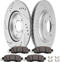 SCITOO - Brake Kits For Nissan For Altima 2013-2023 Front Drilled Slotted Brake Rotors and Semi Metallic Brakes Pads Replacement: D1650-8878;31464