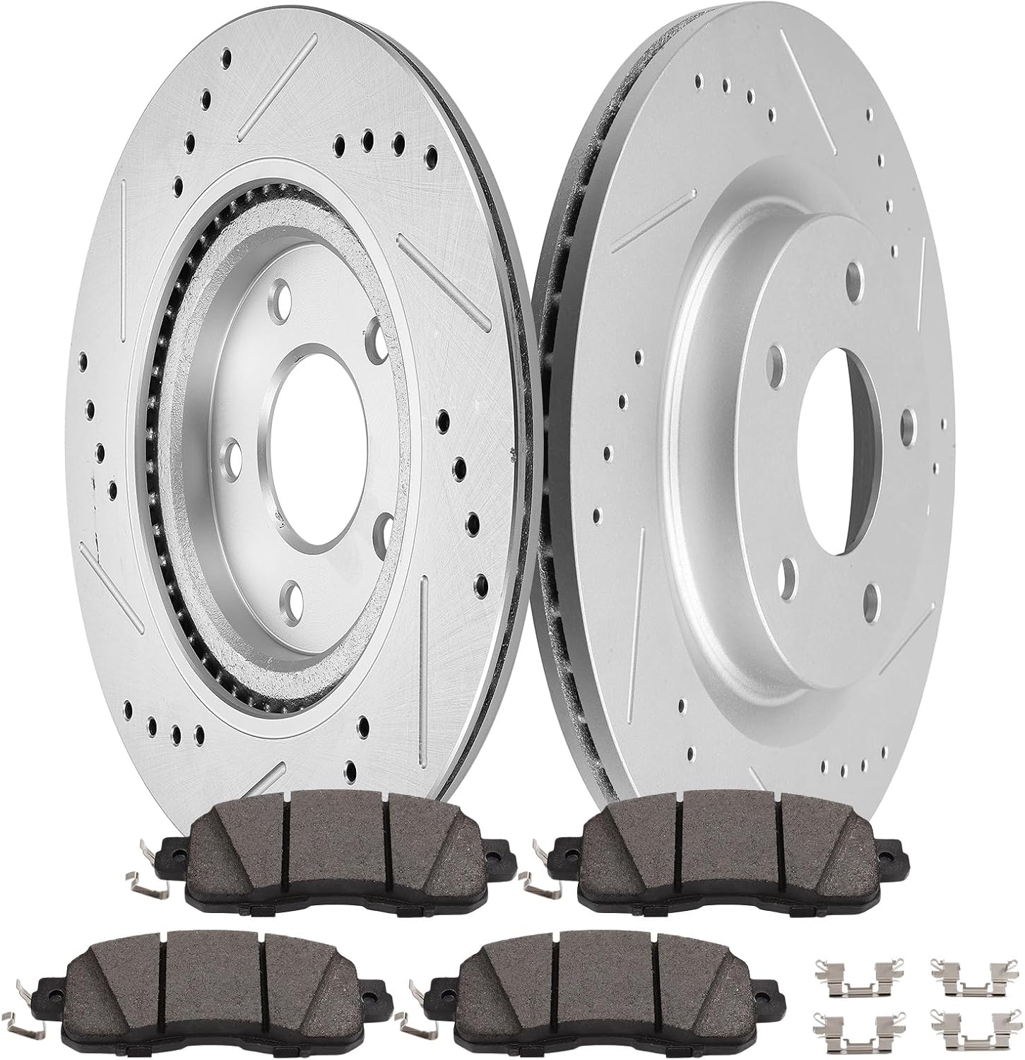 SCITOO - Brake Kits For Nissan For Altima 2013-2023 Front Drilled Slotted Brake Rotors and Semi Metallic Brakes Pads Replacement: D1650-8878;31464