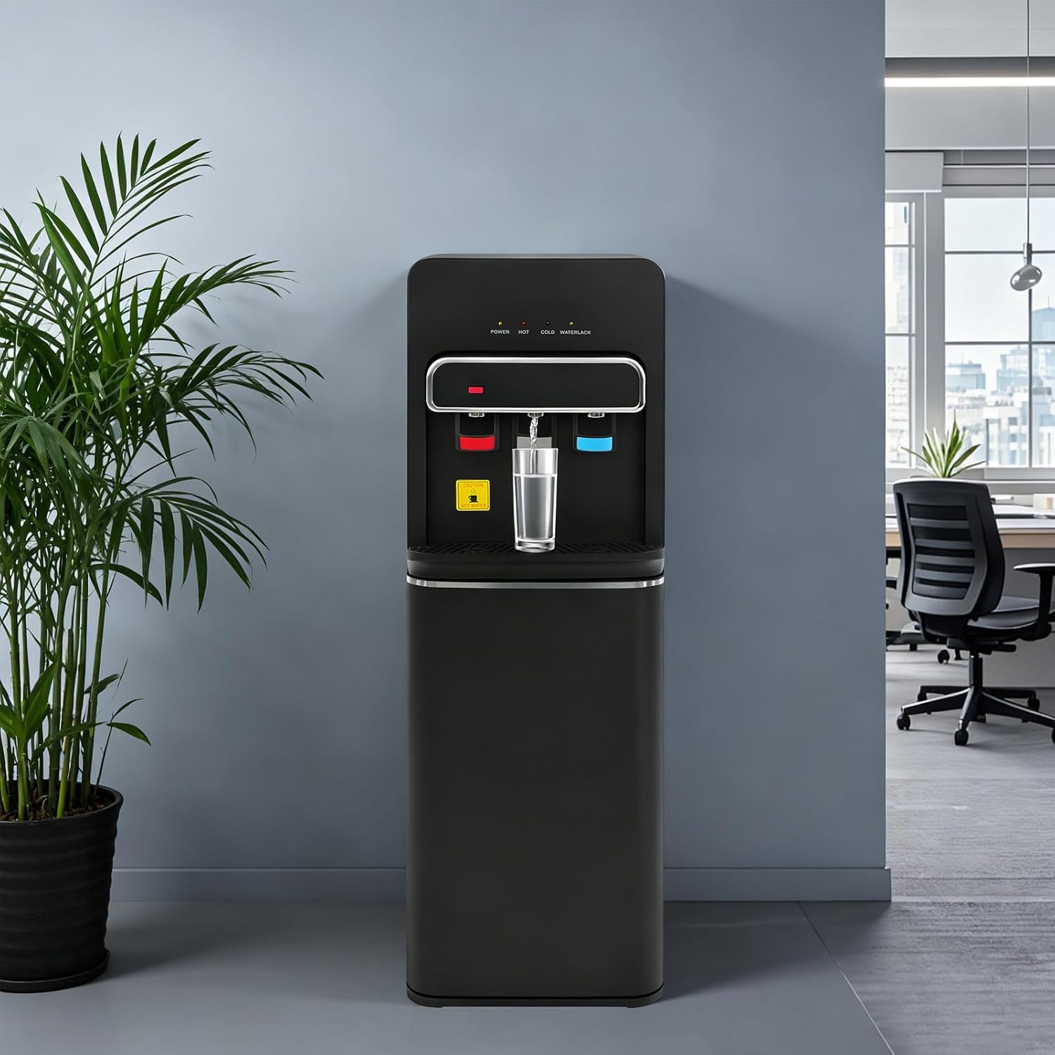 Bottom Loading Water Cooler Dispenser for 3 or 5 Gal Bottles Hot, Cold & Room Water 3 Temperature Settings Water Dispenser with Child Lock Cooling 50°F-59°F for Home Use (Black 2)