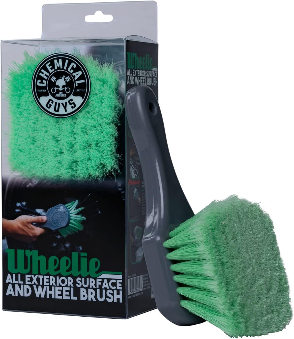 Chemical Guys ACCG08 Wheelie All Exterior Surface and Wheel Brush (Safe for Cars, Trucks, SUVs, RVs, Motorcycles, & More) Green (Pack of 12)