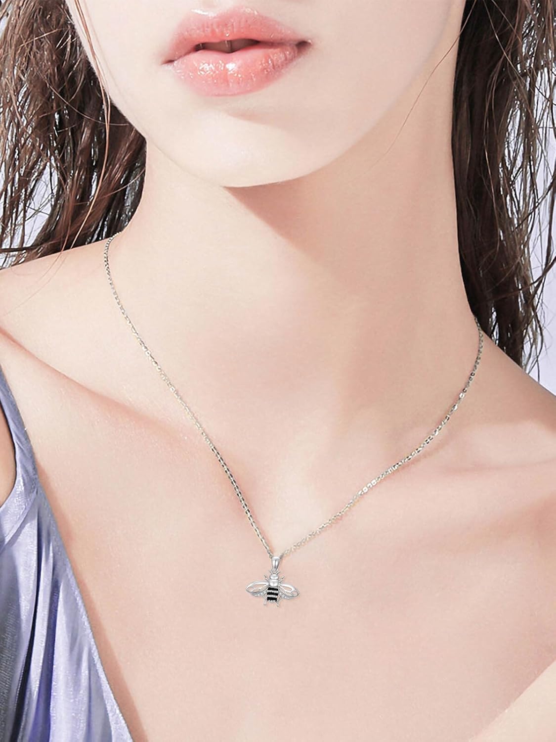 ZBA Natural Diamond Animal Necklaces for Women, 18k Gold Plated 925 Sterling Sliver Fine Jewelry Meaningful Gifts (Color F-G/Clarity I1-I2)