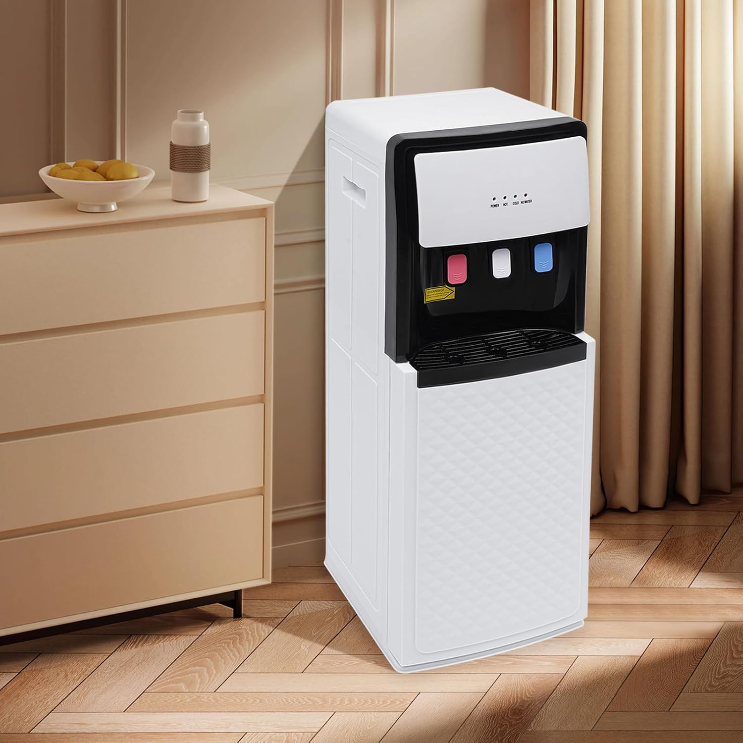 Bottom Loading Water Cooler Dispenser, Hot & Cold Water Cooler Countertop Electric Hot and Cold Water Dispenser with 3 Temperature Settings for Home, Office, Commercial (White)