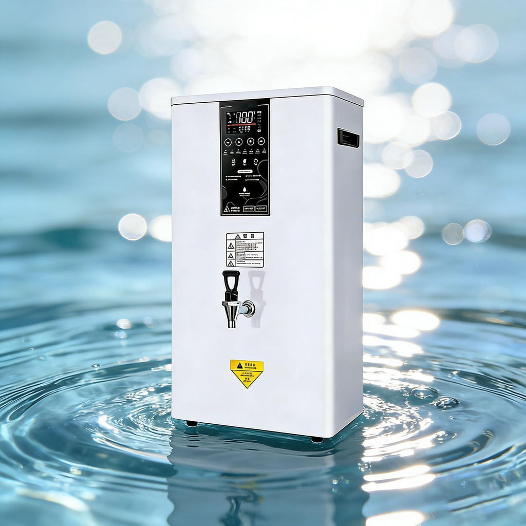 Commercial Step-Heating Hot Water Dispenser 50L/H 60L/H 80L/H Electric Water Boiler Machine,Wall-Mounted Combination Kettle for Milk Tea Shops Restaurants White-50L
