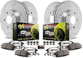 PowerStop Front and Rear Brake Kit for Subaru WRX 2015-21 - Carbon-Fiber Ceramic Z26 Brake Pads + Drilled & Slotted Rotors Upgrade, K6932-26