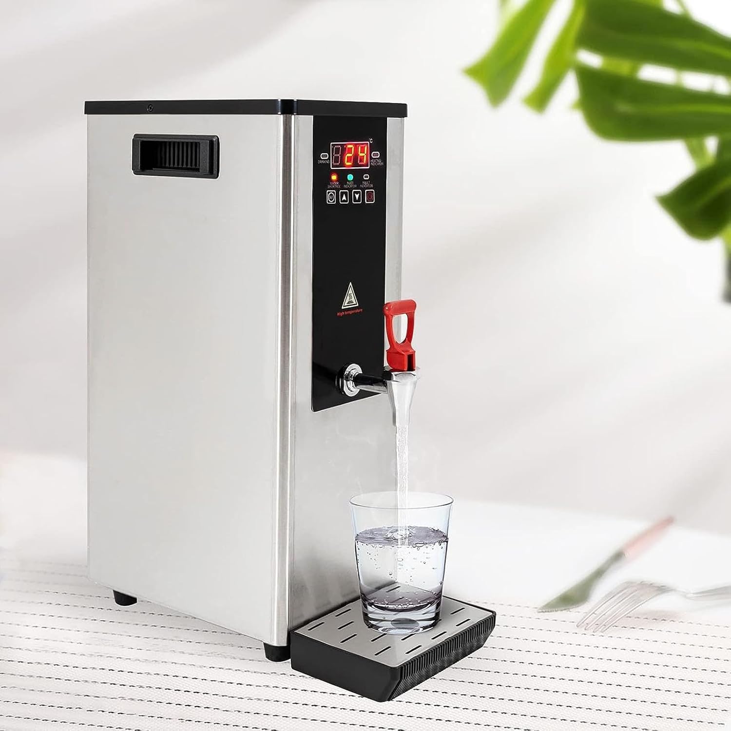 2400W Electric Hot Water Dispenser, 10L Automatic Boiling Water Machine with Faucet & LCD, Great for Office, Home Use, Commercial Water Boiler
