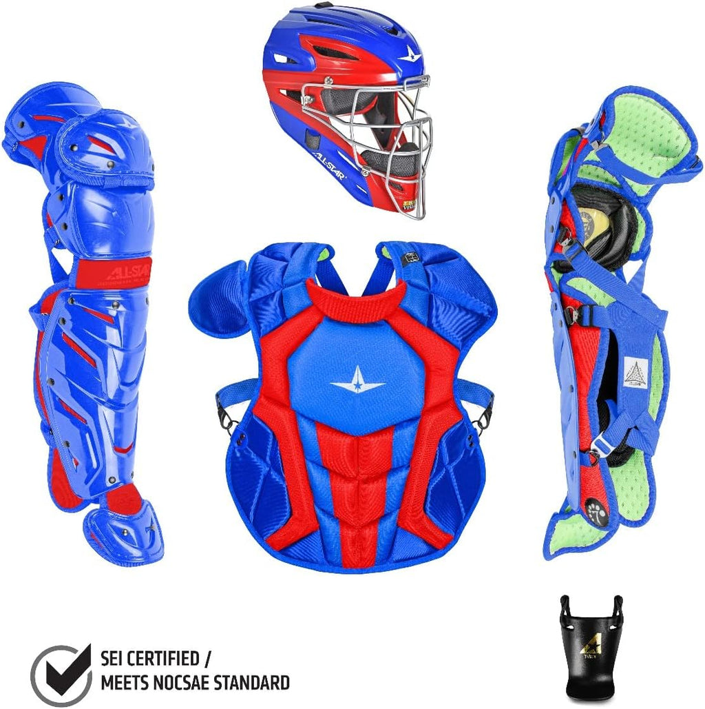 All-Star S7 Axis Ages 9 to 16 - Baseball Catching Equipment Kit (Includes Helmet, Chest Protector, Leg Guards), Meets NOCSAE