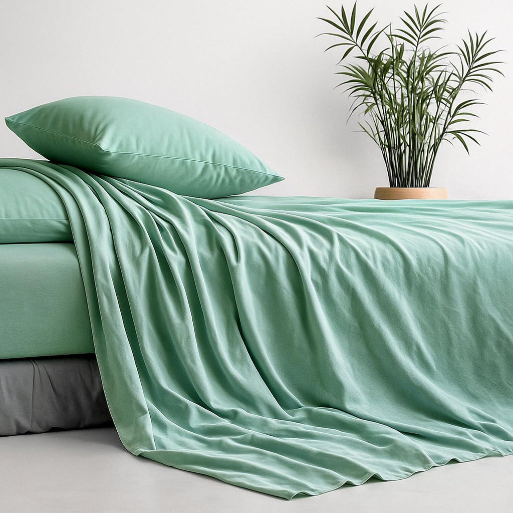 BedVoyage - Viscose from Bamboo Split King Size Sheets Set - Luxury 5pc King Sheet Set - Cooling Bed Sheets 18' Deep Pocket - Ultra Soft Sheet and Pillowcase Sets - Seaglass