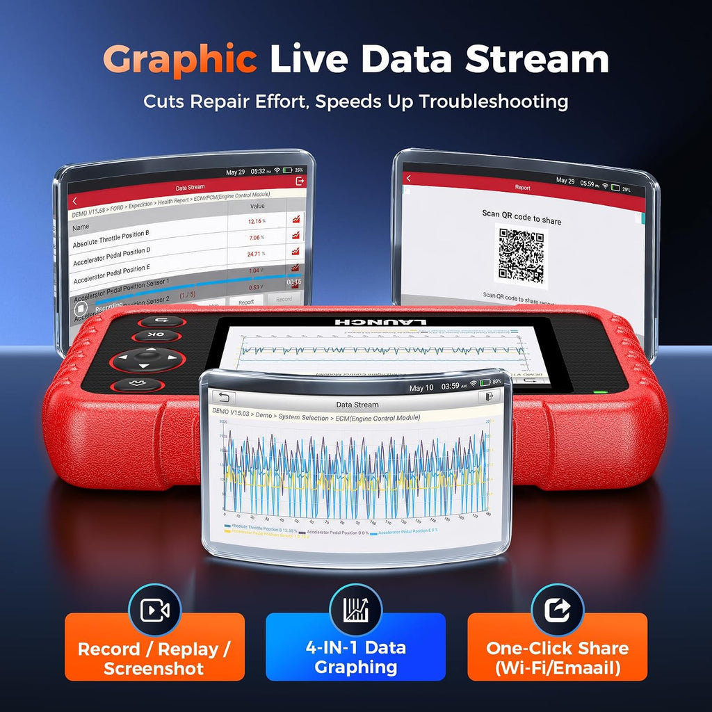 Launch OBD2 Scanner CRP123X V3.0 Elite, 2026 Lifetime Free WiFi Update Scan Tool, FCA SGW, CANFD&DoIP, SAS/Throttle/Brake/BMS/D-P-F/Oil/ABS Service Multi Systems Car Scanner, Battery Test, Auto VIN
