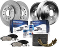 Detroit Axle - Brake Kit for 2005-2008 Chevy GMC Silverado Sierra 1500, 12.99' inch Front Brake Rotors Ceramic Brakes Pads with Hardware Rear Brake Drums Brake Shoes 2006 2007 Replacement