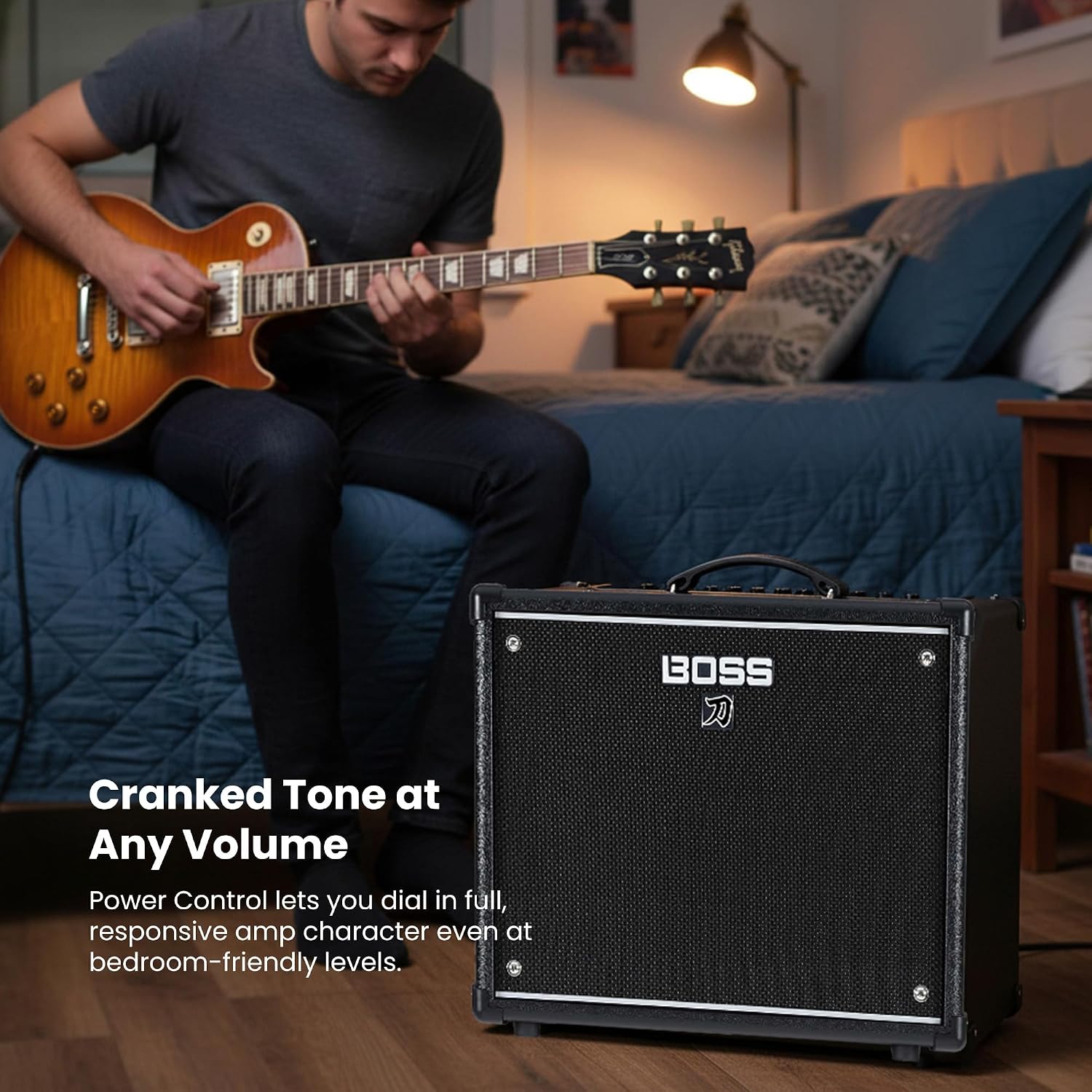Boss Katana-50 Gen 3 50-Watt 1x12-Inch Guitar Combo Amplifier Bundle with Gearlux Instrument Cable, Tuner, Picks, and Austin Bazaar Polishing Cloth
