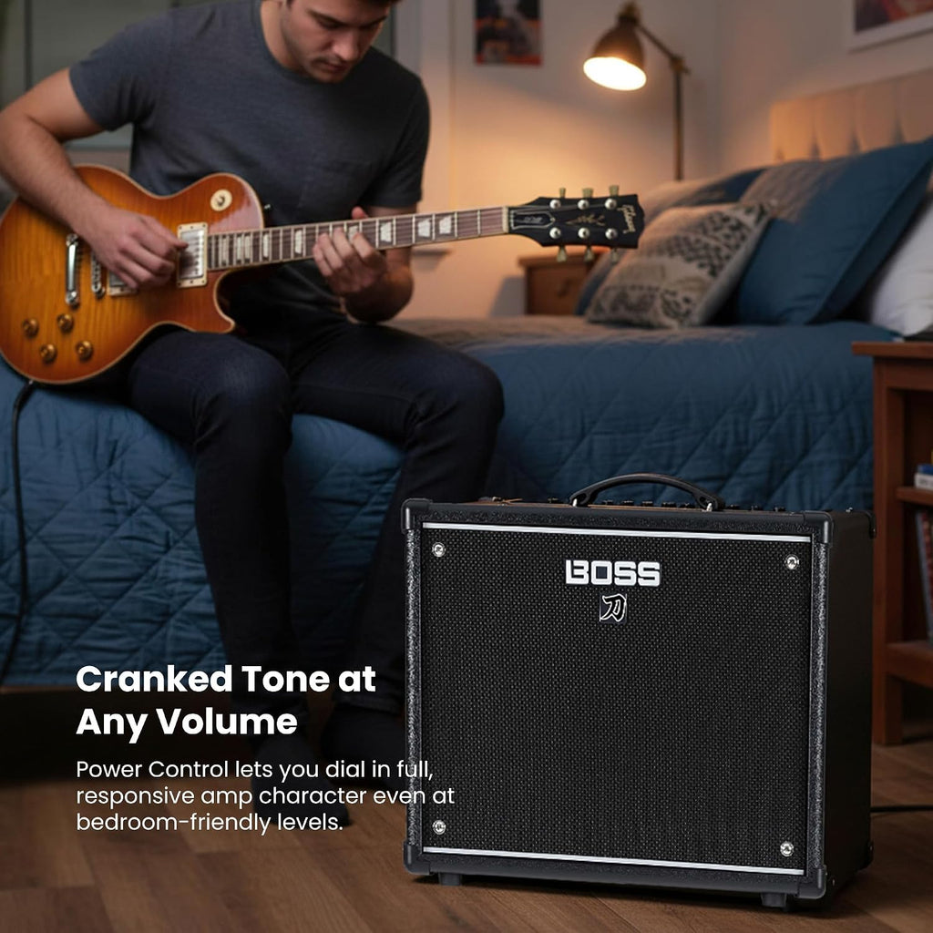 Boss Katana-50 Gen 3 50-Watt 1x12-Inch Guitar Combo Amplifier Bundle with Gearlux Instrument Cable and Picks