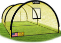 Upgraded 22ft x 12ft x 8ft Baseball & Softball Batting Cage Net with Pitching Machine Hole, 4ply 1.25'' Anti-Tear Netting, 13.4MM Fibreglass Poles, Portable Carry Bag