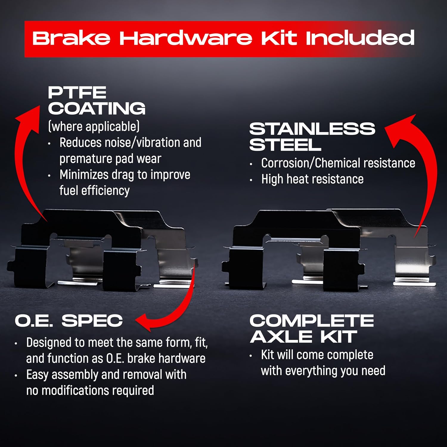R1 Concepts Front and Rear Brake Kit Fits 2009-2010 Dodge Ram 2500, Ram 3500; 2011-2018 Ram 2500, 3500| Optimum Oep Pads, Drilled Slotted Rotors| Hardware| 14.2' Front & 14.1' Rear