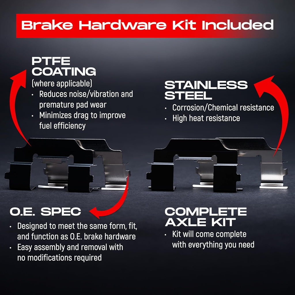 R1 Concepts Front and Rear Brake Kit Fits 2013-2014 Ford Focus| Ceramic Pads, Drilled Slotted Rotors| Hardware| 12.6' Front & 10.7' Rear