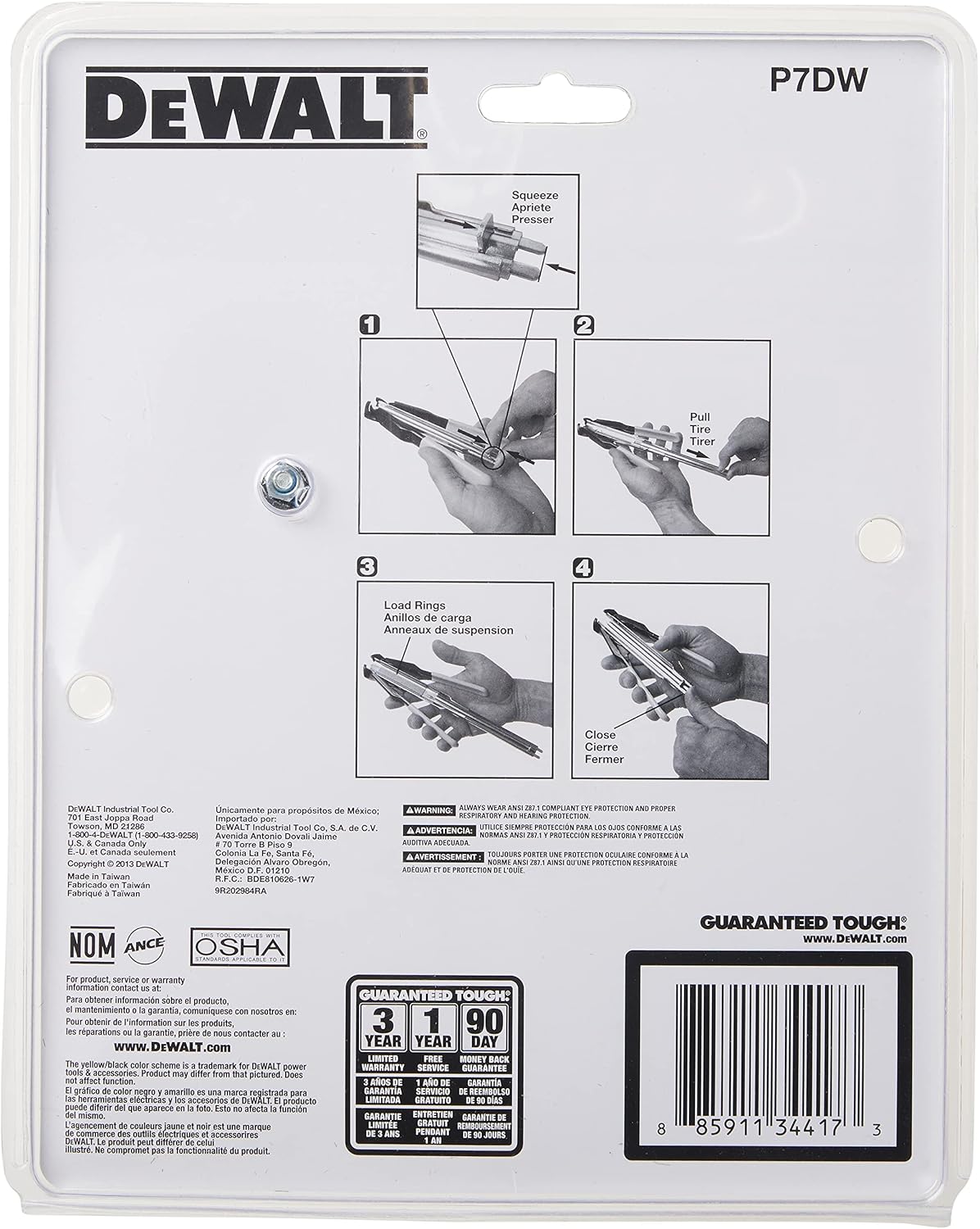 DEWALT Hog Ring Pliers Kit,Includes Pliers and 1000 Ring Pack (P7DW),(Pack of 10)