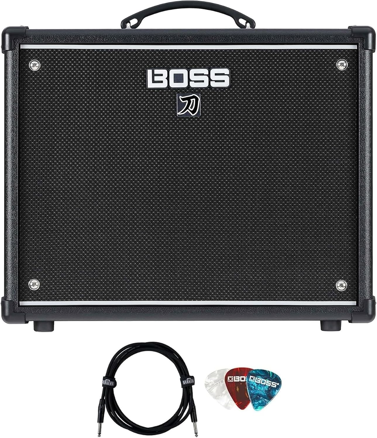 Boss Katana-50 Gen 3 50-Watt 1x12-Inch Guitar Combo Amplifier Bundle with Gearlux Instrument Cable and Picks