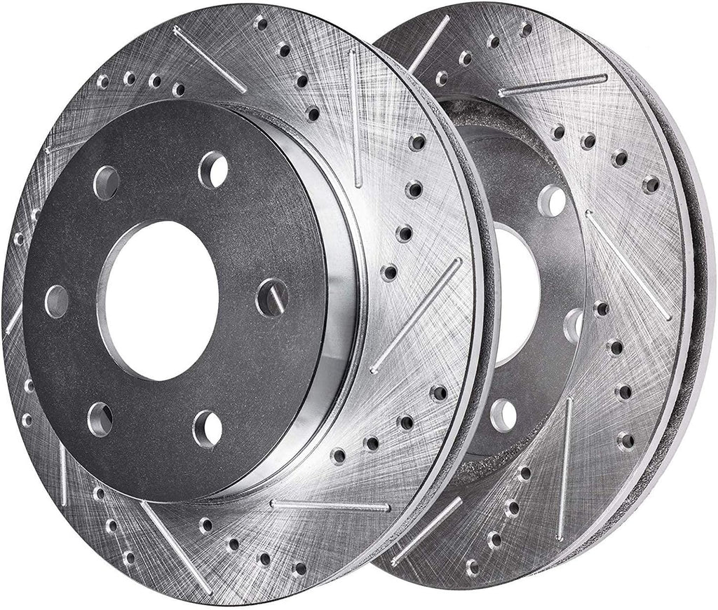 Detroit Axle - Front Brake Kit for 10-21 Lincoln Navigator Ford Expedition 10-20 F-150 2011 2012 2013 2014 2015 2016 2017 2018 2019, Drilled Slotted Disc Brake Rotors Ceramic Brakes Pads Replacement