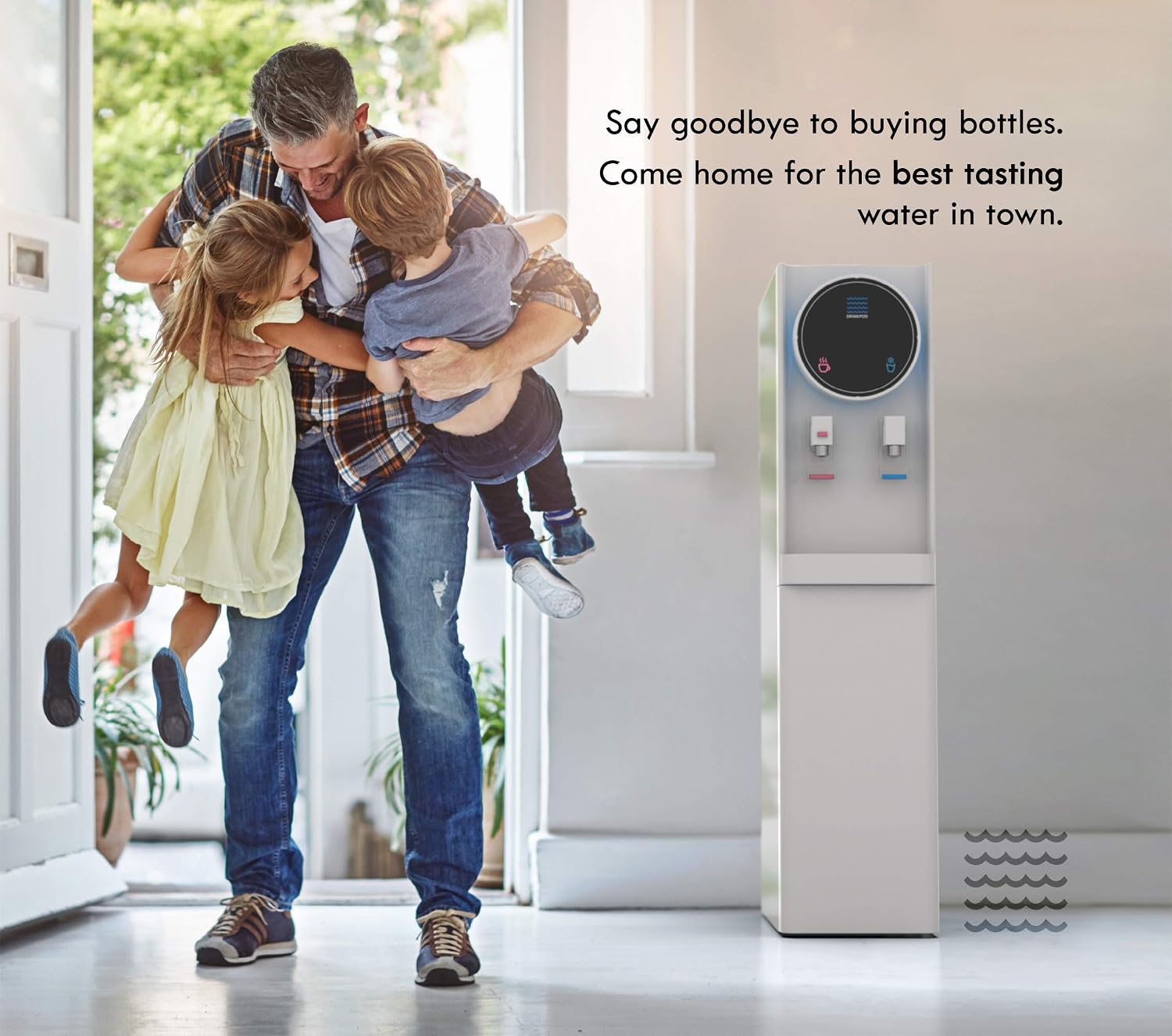 Bottleless Water Cooler Hot and Cold Water Dispenser for Offices & Homes (White)