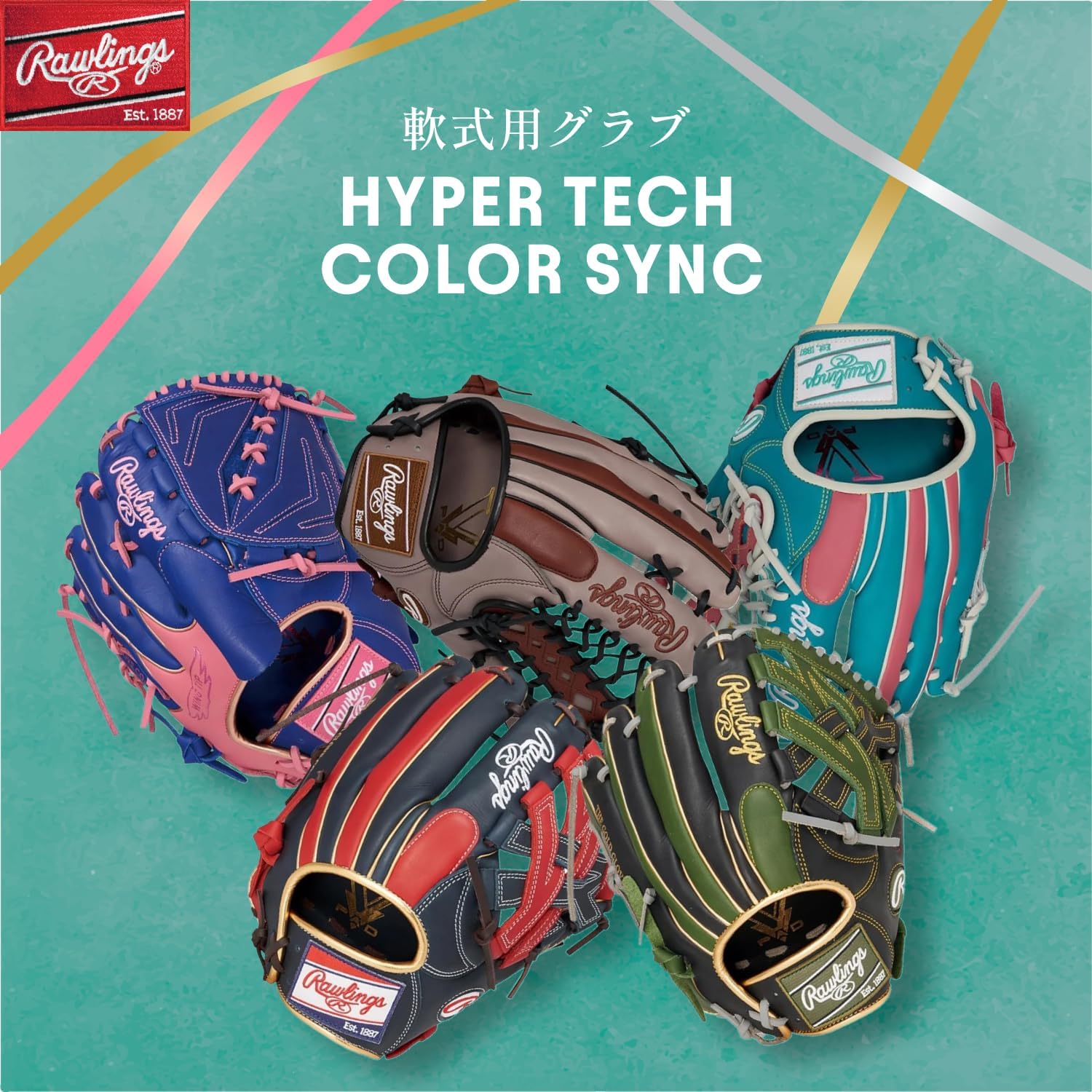 Rawlings Flex Hyper TECH Color SYNC Outfielder GR6HTCY719 12.75' Baseball Glove