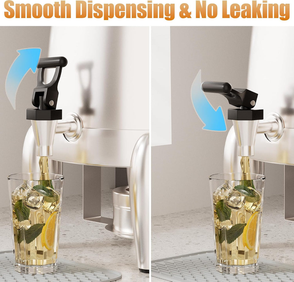 3 Gallon Beverage Dispenser with Stand, Commercial Coffee Urn with Spigot, Hot Drink Buffet Warmer Server for Parties Weddings Holiday Entertaining Catering Events (Plus Mixing Spoon and Drip Mat)