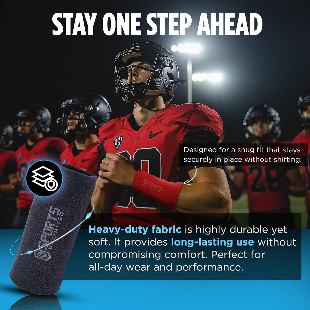 Sports Unlimited Adult Triple Wrist Coach, Football Wristbands for Plays, Baseball Wristbands, QB Arm Bands