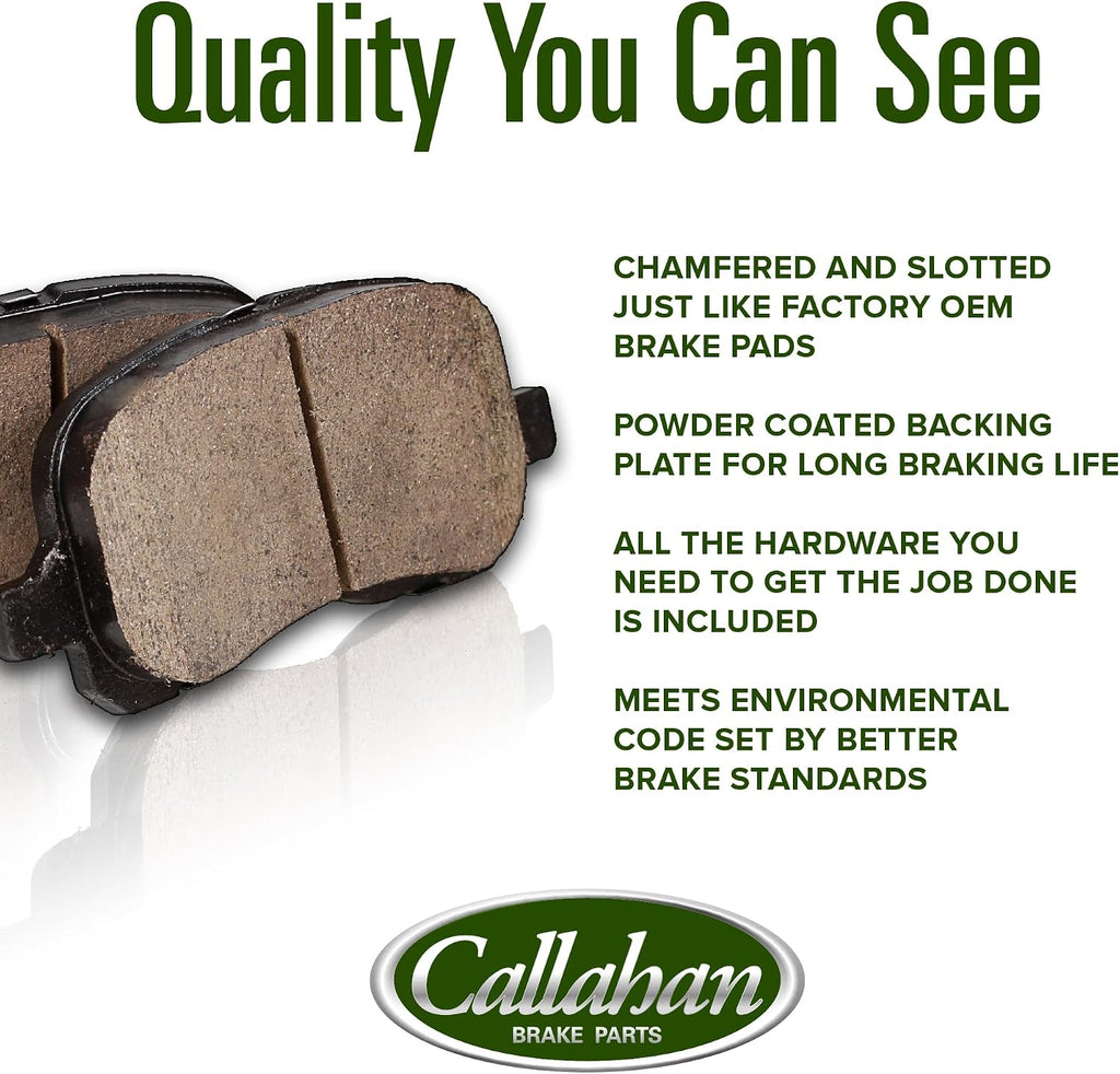 Callahan Brake Parts Brake Kit for Hyundai Elantra 2021-2023 Front and Rear Replacement Brake Rotors with Ceramic Brake Pads CLHCKO116073