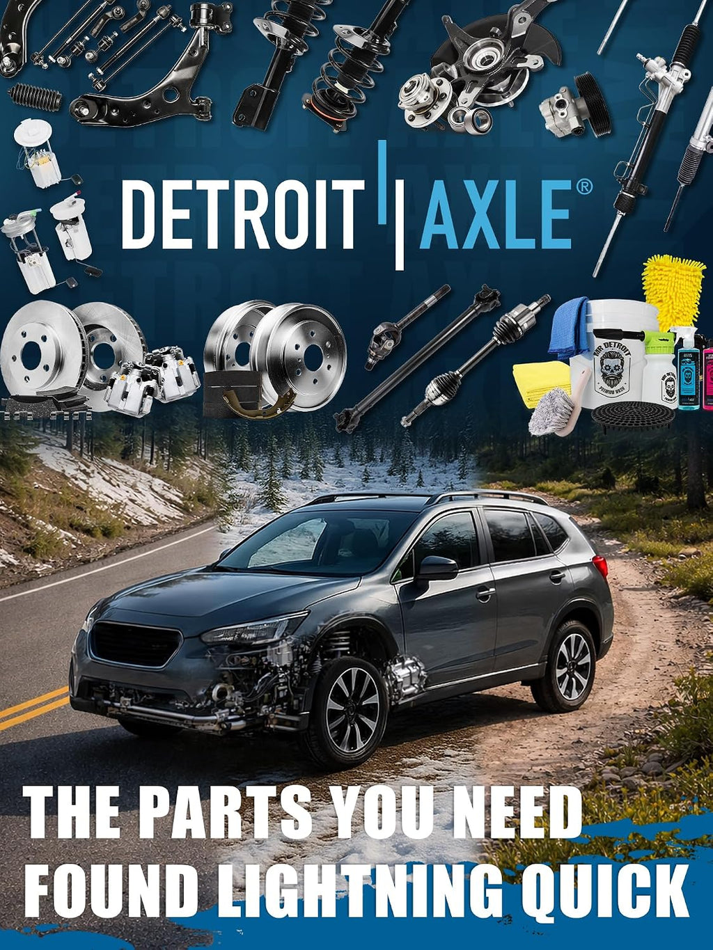 Detroit Axle - Front Brake Kit for Chrysler 200 Sebring Dodge Caliber Avenger Jeep Patriot Compass Drilled & Slotted Brake Rotors Ceramic Brake Pads Brake Calipers Replacement [11.57 inch Rotors]
