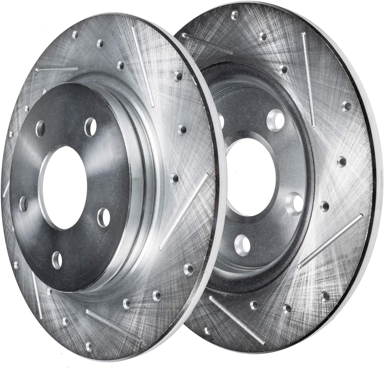 Detroit Axle - Rear Brake Kit for 2007-2012 Lexus ES350 2008-2011 Toyota Avalon 2007-2011 Camry, 2009 2010, Drilled & Slotted Rotors Brake Pads Right Brake Caliper Replacement- 5pc Set