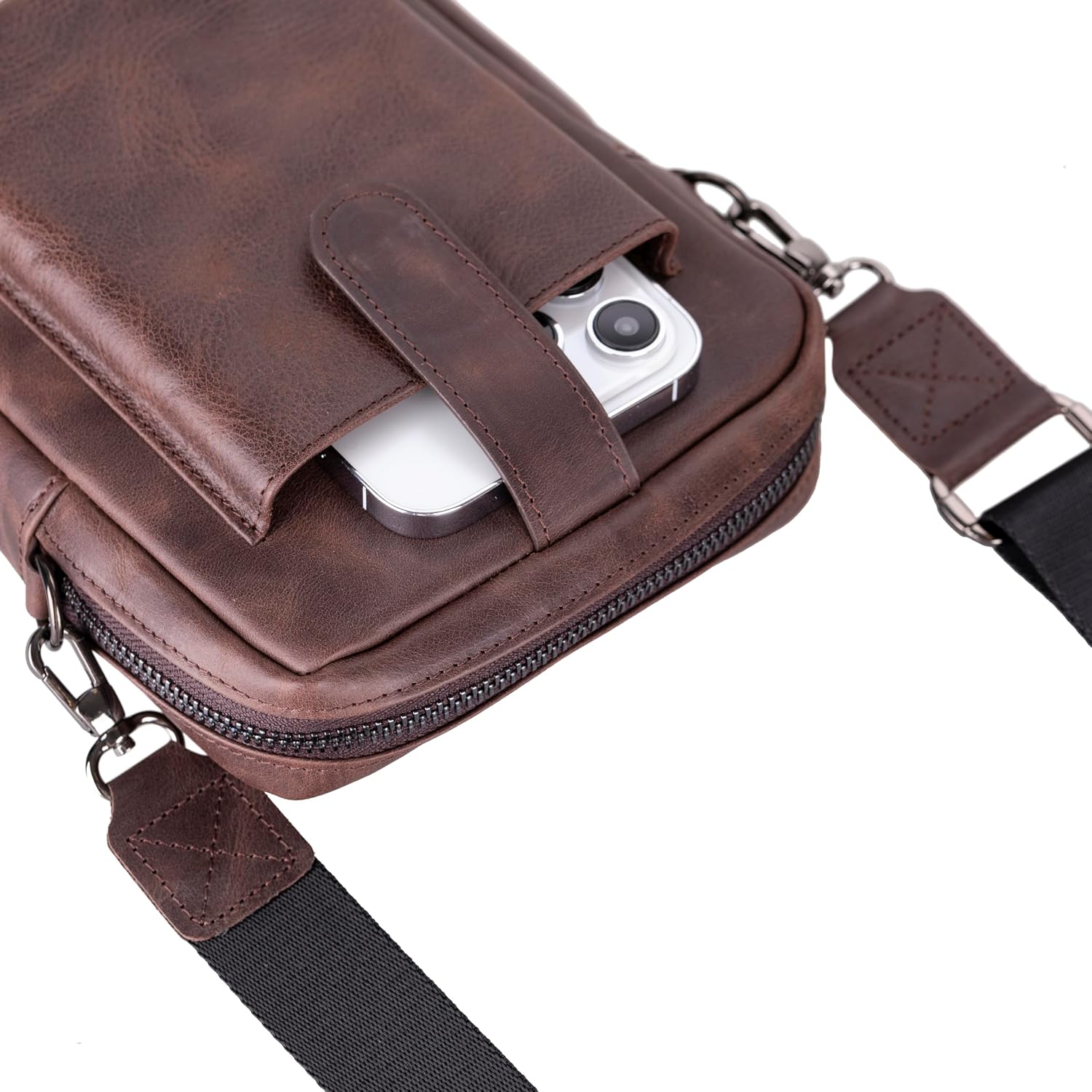 VENOULT Crossbody Leather Wallet for Man or Women fits iPhone 16 Pro MAX