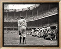 Poster Master The Babe Bows Out Canvas - Retro Babe Ruth Retires Print - Sports Art - Gift for Him, Men, Athlete - Baseball Art - Decor for Man Cave, Gym, Living Room - 24x32 Silver Framed Canvas