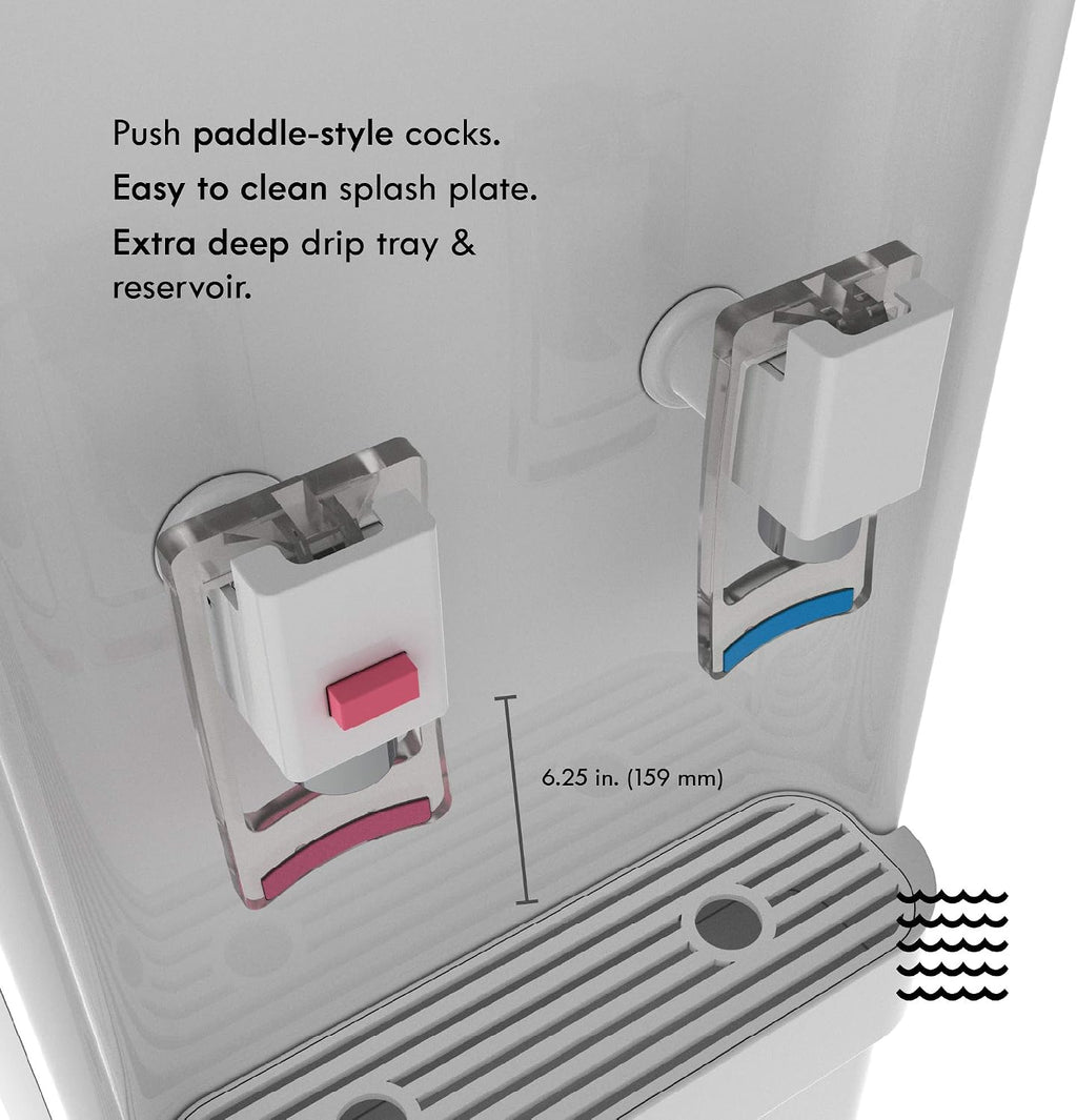 Bottleless Water Cooler Hot and Cold Water Dispenser for Offices & Homes (White)