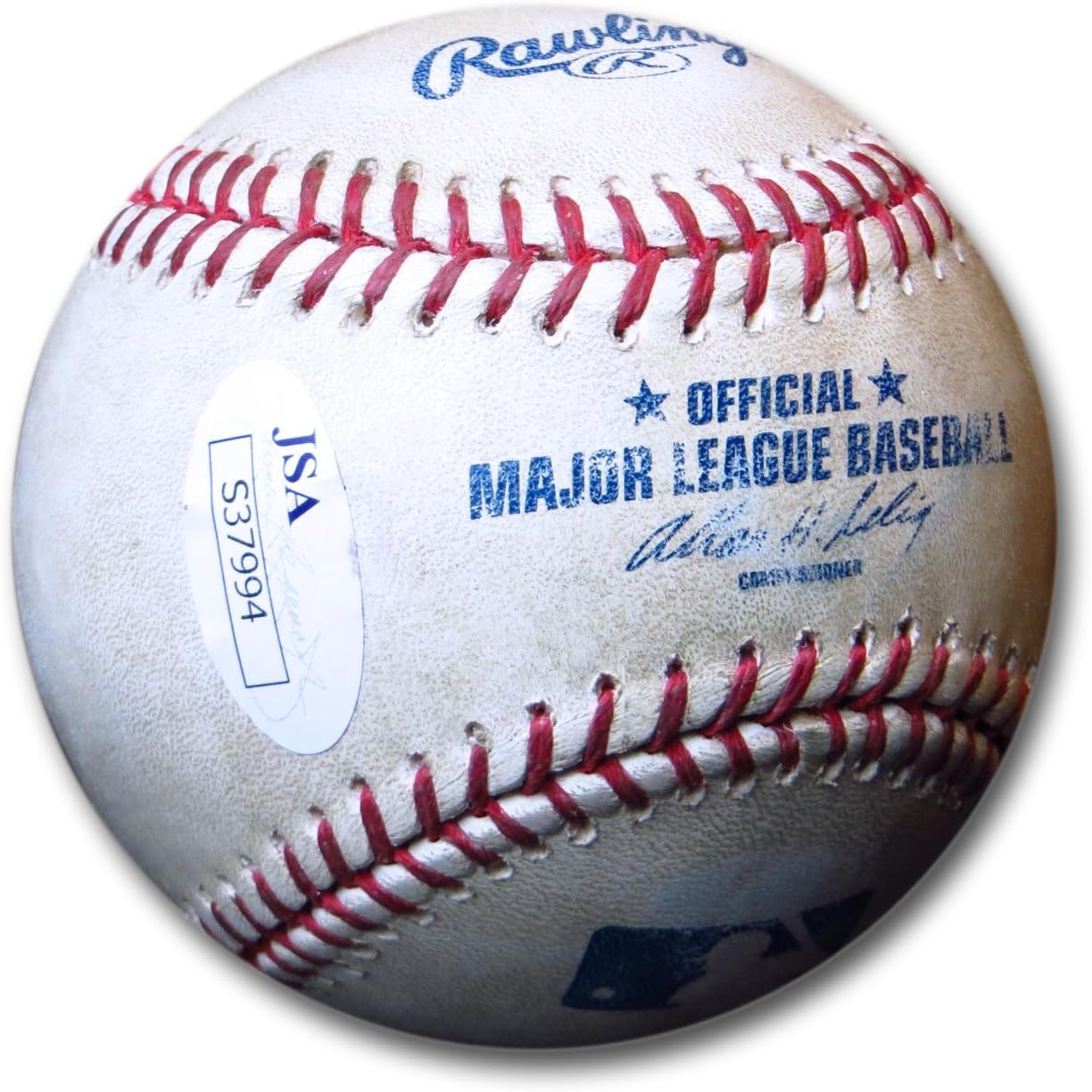 A.J. Ellis Signed Autographed 2013 Game Used Baseball Dodgers JSA S37994