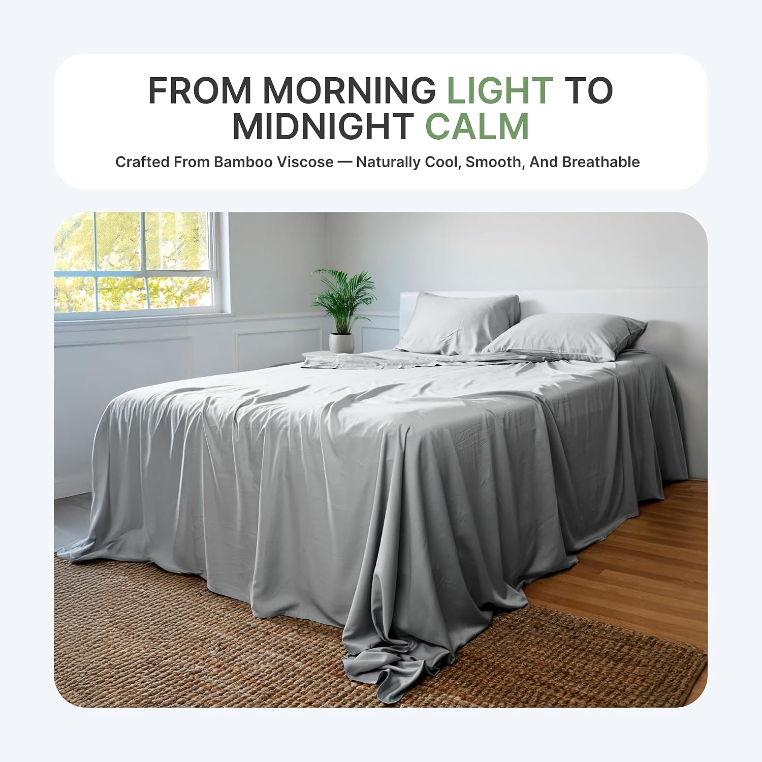 BedVoyage - Viscose from Bamboo Split King Size Sheets Set - Luxury 5pc King Sheet Set - Cooling Bed Sheets 18' Deep Pocket - Ultra Soft Sheet and Pillowcase Sets - Stone