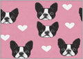 French Bulldog Rug 8x12 for Bedroom, Puppy Dog Patterned Living Room Area Rug, French Bulldog Kids Boys Girls Room Decor, Washable Soft Thin Carpet with Non Slip Backing, 8 x 12 ft - Lu11736