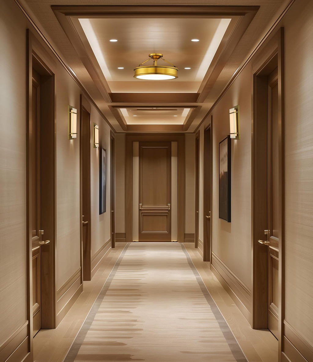 Minka Lavery 4177-249 Harbour Point Semi-Flush, 3-Light, 300 Total Watts, 19-in H x 9.75-in W, Liberty Gold