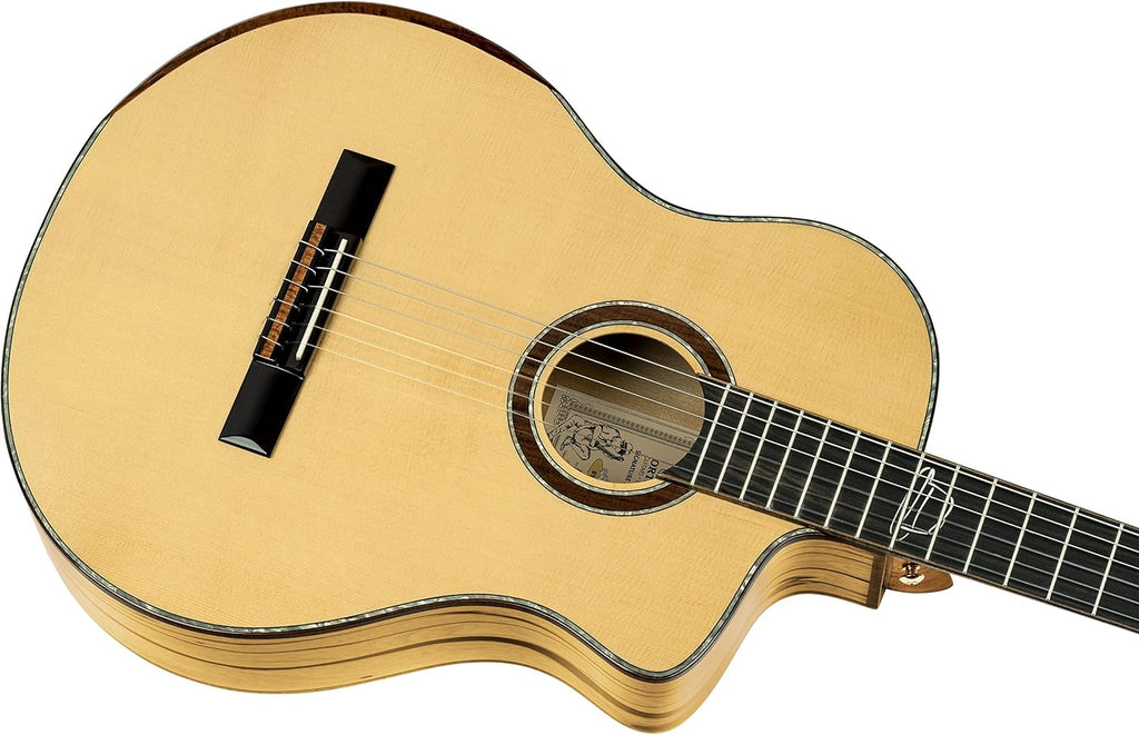 Ortega Guitars 6 String Signature Series Billy Watman Acoustic-Electric Nylon Classical Guitar w/Bag, Right, Full (BYWSM)