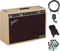 Fender Tone Master Deluxe Reverb 1x12-Inch Guitar Combo Amplifier - Blonde Bundle with Instrument Cable, Amperstand Guitar Cradle, Tuner, and 24-Pack Picks