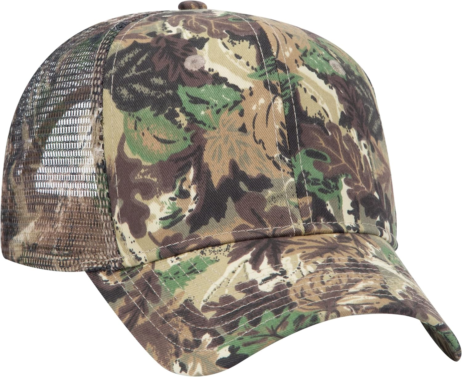 OTTO Wholesale 12 x Cap Camouflage 6 Panel Mid Profile Mesh Back Trucker Hat