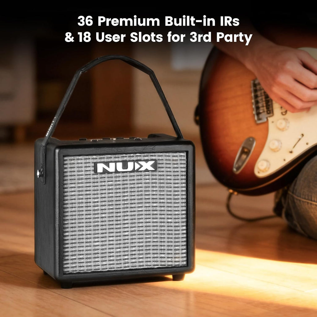NUX Mighty 8BT MKII 8W Portable Modeling Amp, Acoustic, Electric, Bass Guitar amp Modeling and Cabinet IRs, Bluetooth，36 Default IRs, 6.5' FRFR Speaker,7 Presets, Drum Machine
