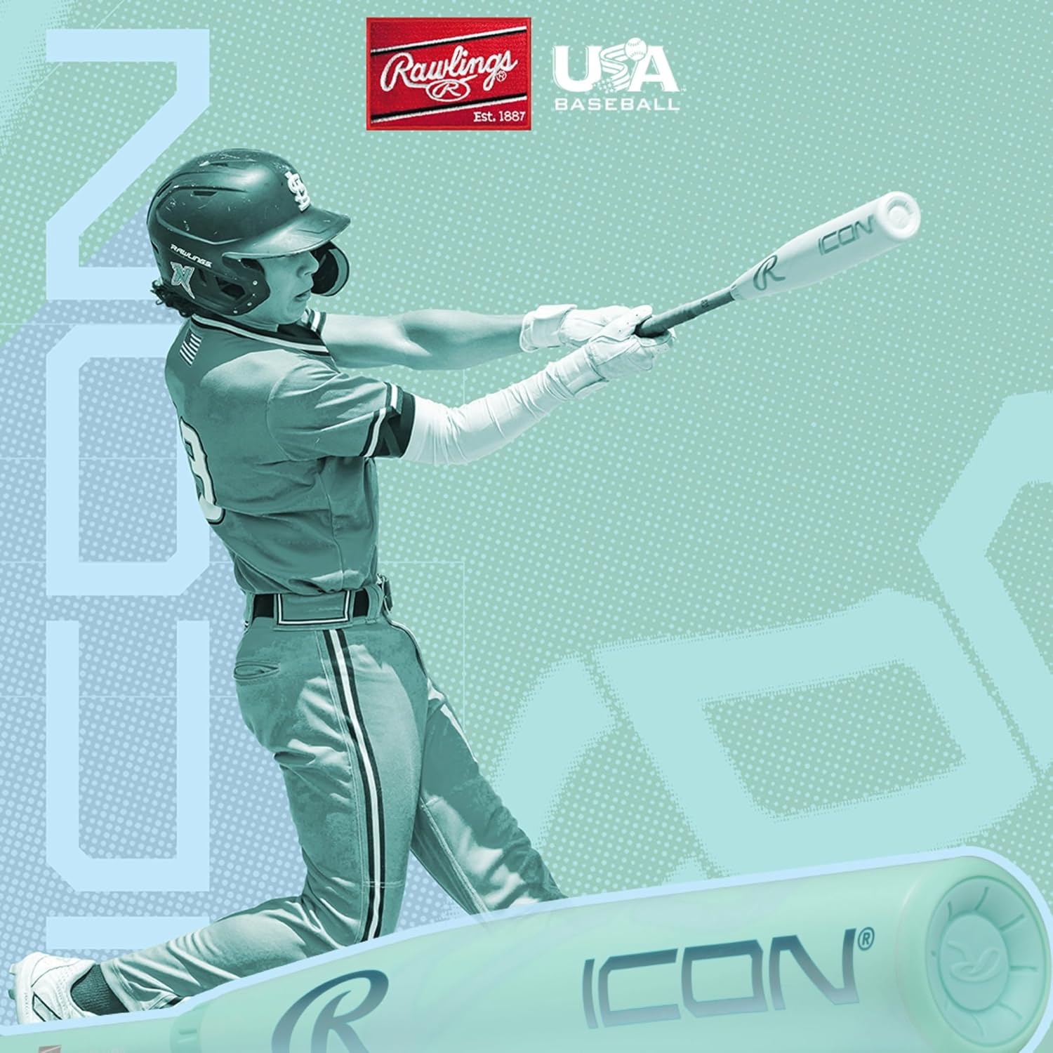 Rawlings | 2026 | ICON Baseball Bat | USA | 2 5/8' Barrel | 32' | -8