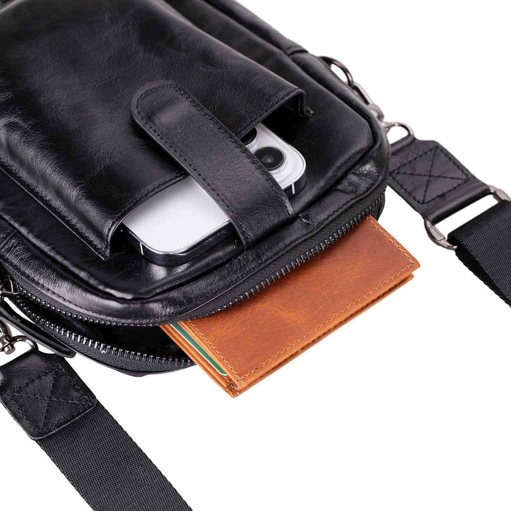 VENOULT Crossbody Leather Wallet for Man or Women fits iPhone 16 Pro MAX