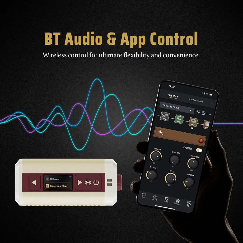 HOTONE Pulze Mini 5W Mini Smart Guitar Amp,Headphone Amp with BT Speaker Mobile APP for Electric Guitar, Acoustic or Bass(Incl 5PCS Custom Guitar Picks by VOLKTONE)
