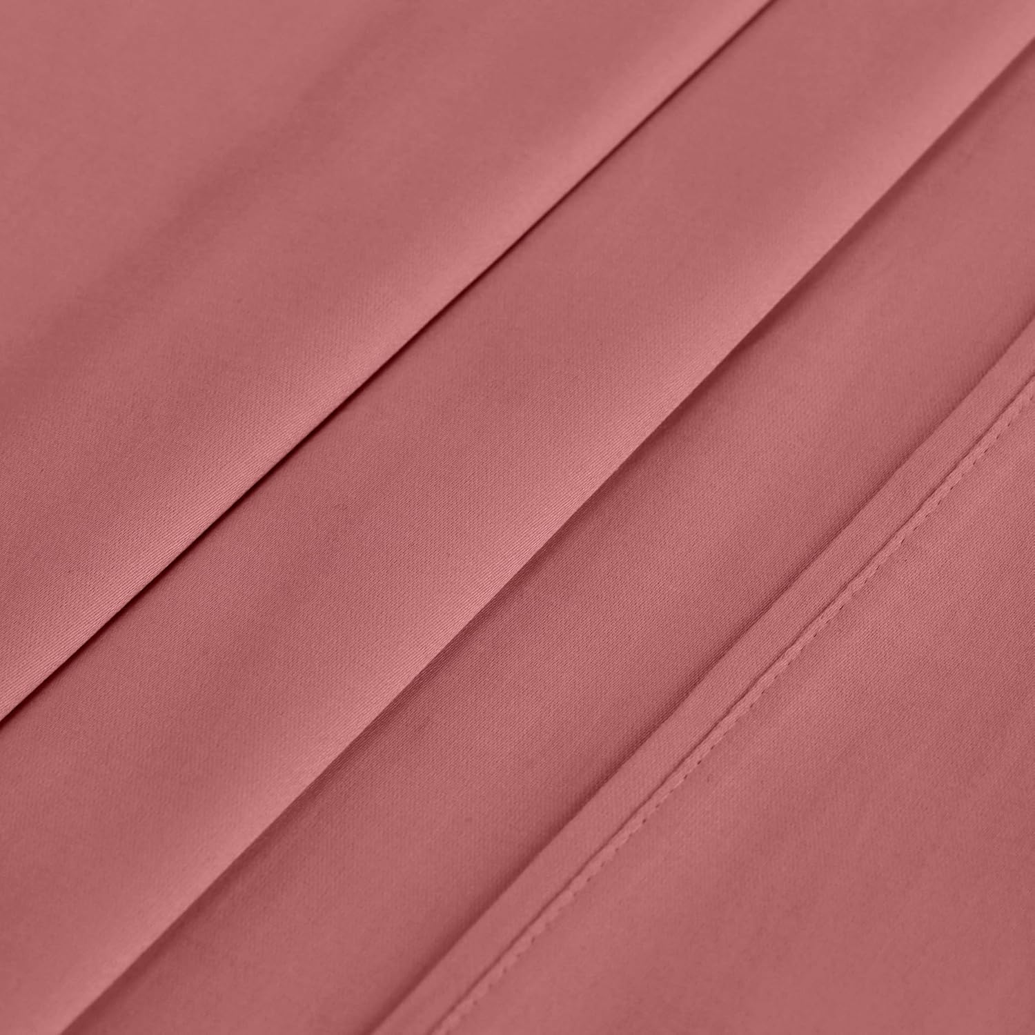 Superior Egyptian Cotton 400 Thread Count Bed Sheet Set, 2 Elastic Deep Pocket Fitted Sheets, 1 Flat Sheet, 2 Pillowcases, Soft Bedding, Luxury Sheets, Sateen Weave, Split King Size, Blush